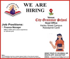 Finance Manager Required