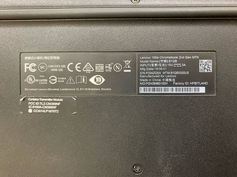 Lenovo 100e Chromebook 2nd Gen MTK 6