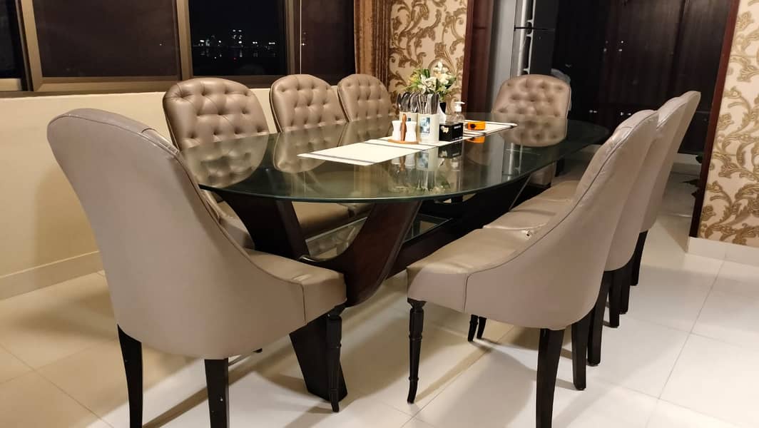 Dining Table with 8 chairs Dining Home Furniture Almost New 0