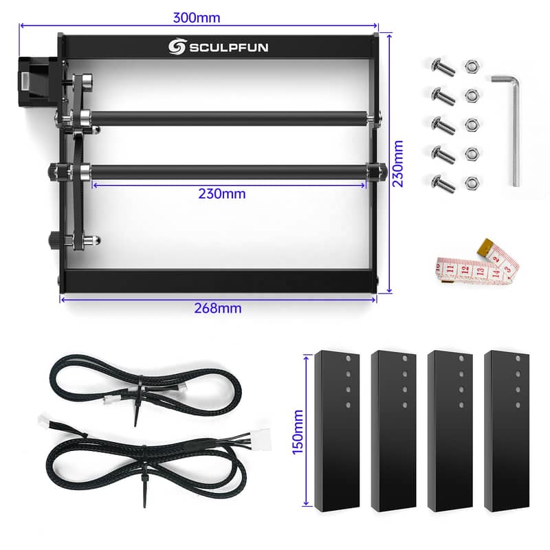 Sculpfun S30 Ultra 11W Laser Machine with Honeycomb and Rotary Roller 10