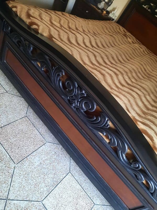 durable pure wooden double bed set 6