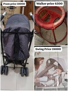 Kids Pram | Baby Pram | Kids Walker | Baby Swing for sale