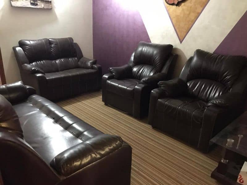 seven seater luxury leather sofa set 3