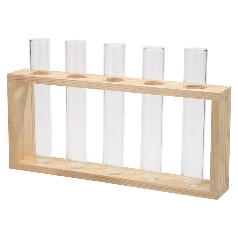 Wooden Propagation Station with Glass Test Tubes – Hydroponic Plant H 1