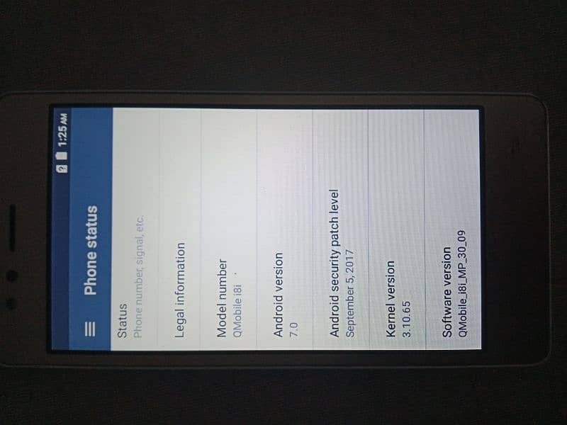 Qmobile I8I Android version 7 2