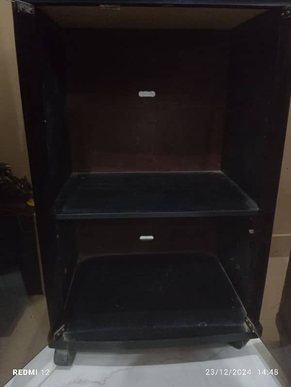 Black Wooden Trolley for Sale 3