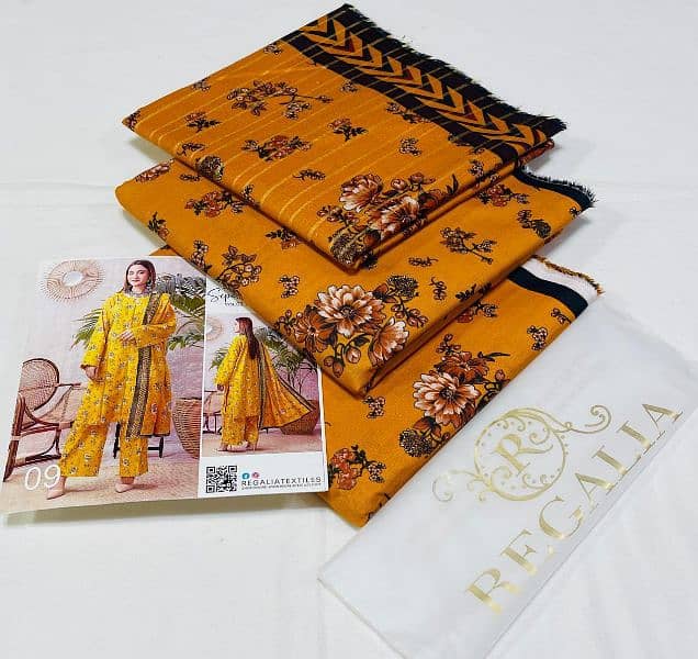 Fabric Khaddar 3pc printed collection 0