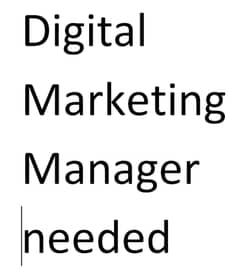 Digital Marketing Manager wanted