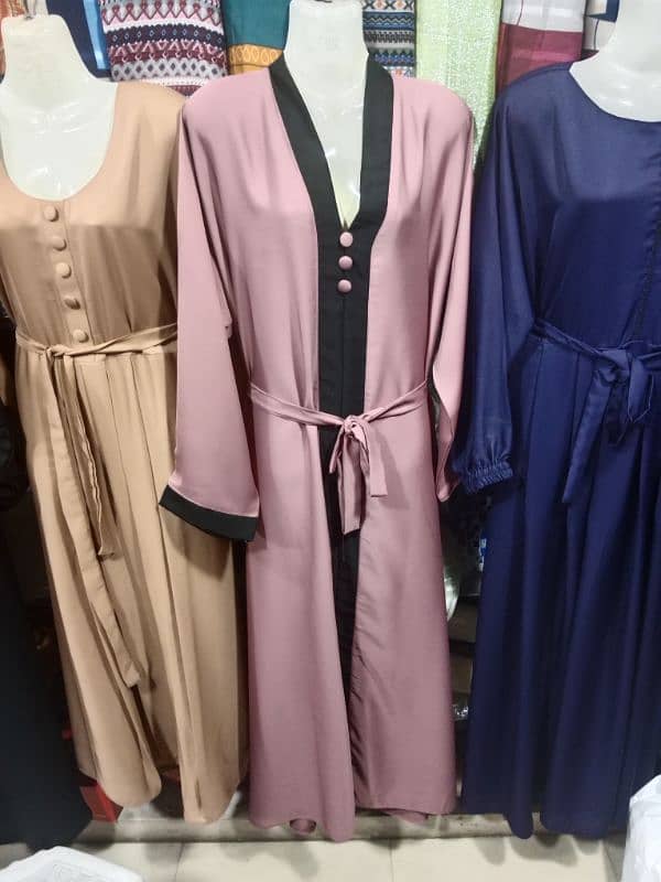 Pink abaya with Korean nida stuff 0