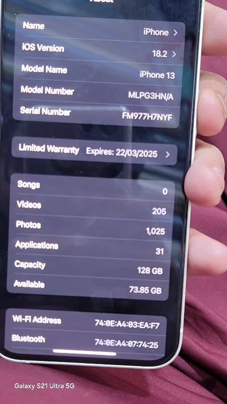 i phone 13  non pta  factory unlocked 128GB. batry health 95  with box 11