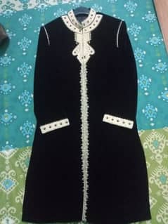 Sherwani Jet Black Velvet/Sherwani for sale