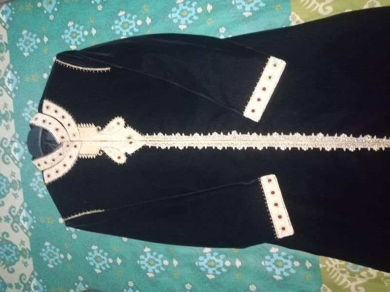 Sherwani Jet Black Velvet/Sherwani for sale 3