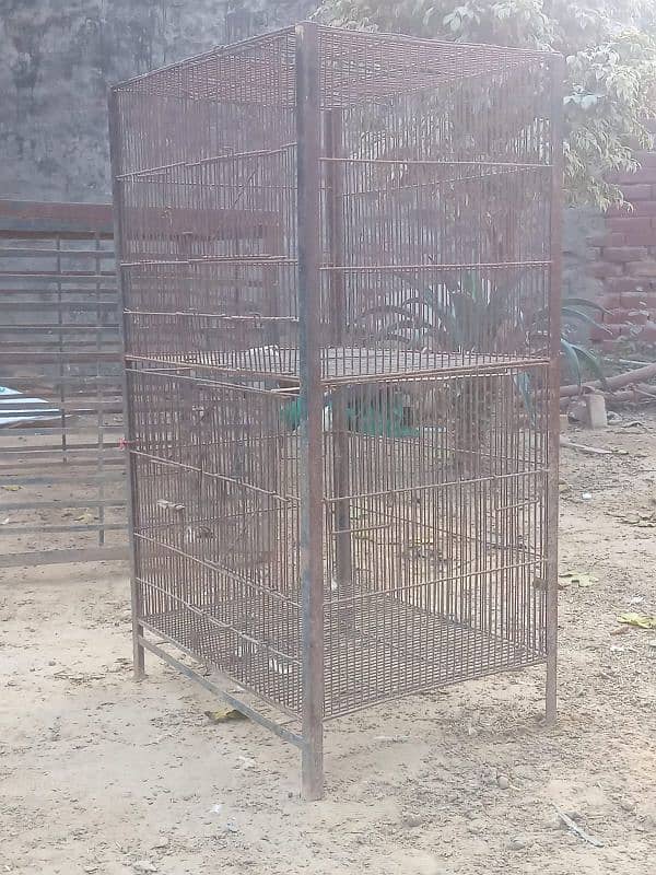 2 iron cages and 1 wooden cage 6