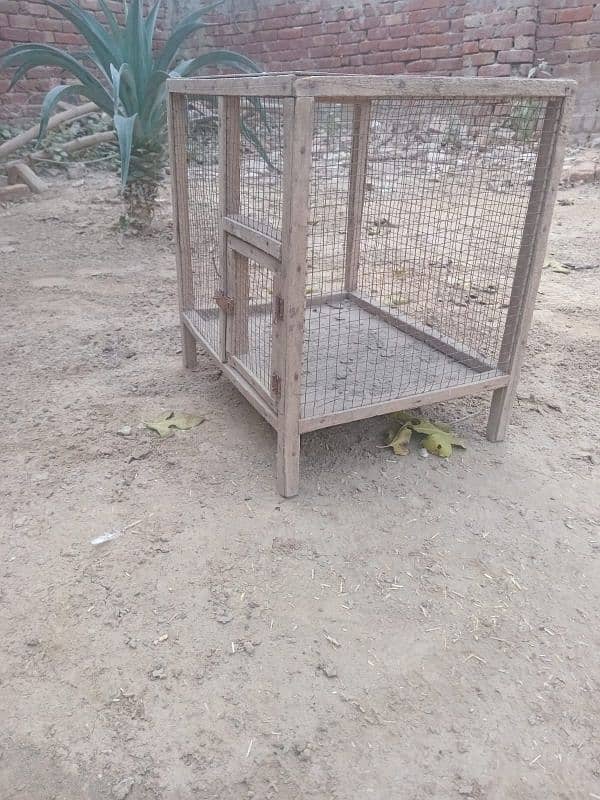 2 iron cages and 1 wooden cage 10