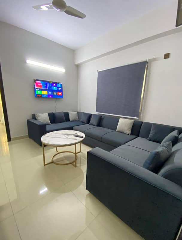 One bed luxury furnished apartment available for rent in gulberg greens islamabad. 3