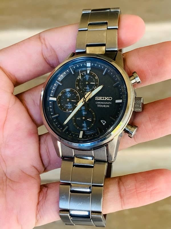 SSB387P1 Seiko Men's Watch Quartz Titanium With Stainless Steel Strap 1