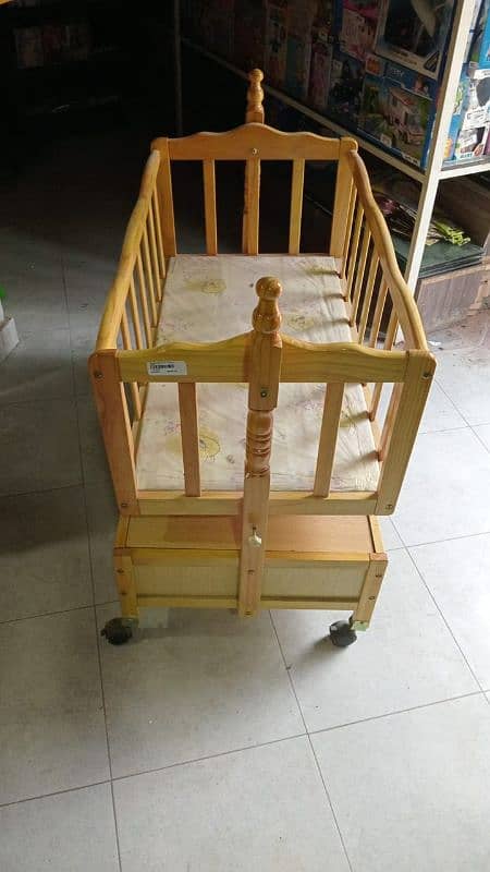 wooden cradle swing cot 2