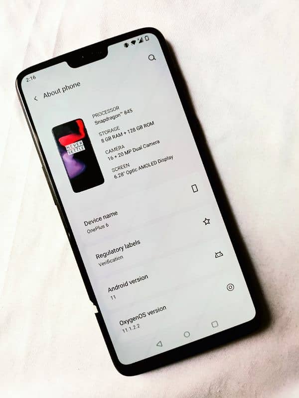 OnePlus 6 - 8 GB / 128 GB - PTA Approved - Snapdragon 845 0