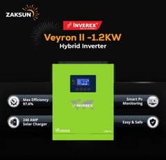 Inverex veyron ll 1.2kw hybrid inverter Bilton wifi 5 year's warranty