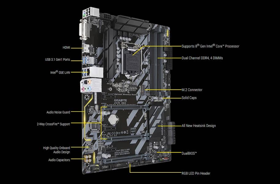 Gigabyte Z370 HD3 Full ATX Gaming Motherboard for 8th and 9th gen 1