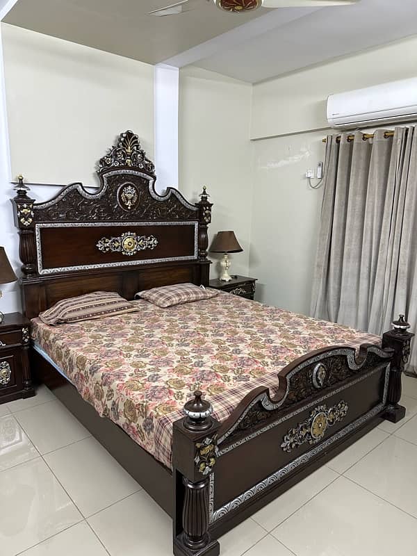 Chiniot Carved Wooden Bed Set - Handcrafted Solid Wood Furniture 0