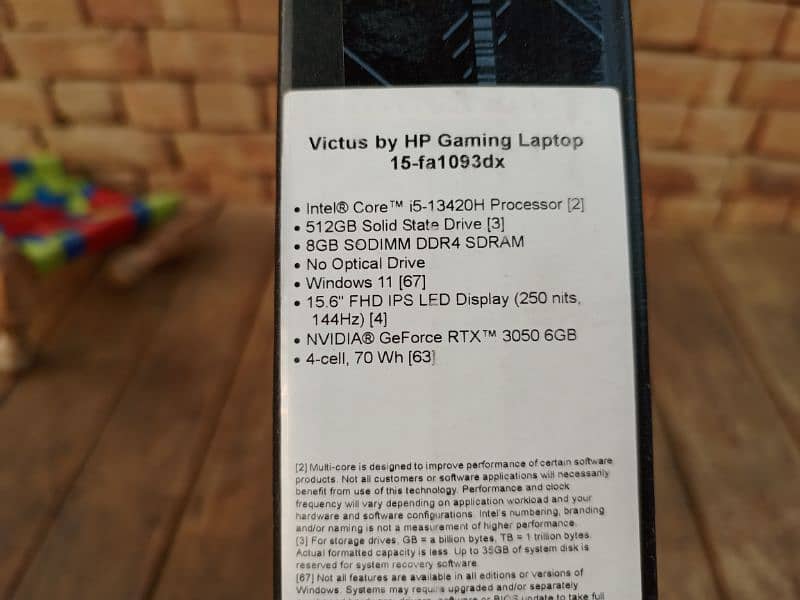 Hp VicTus Gaming Laptop 16/512 GB SSD M2 RXT3050 Grafic card 3