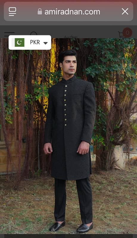 Amir Adnan Black Sherwani With Turban 5