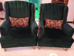 embrelled green  5 seater sofa