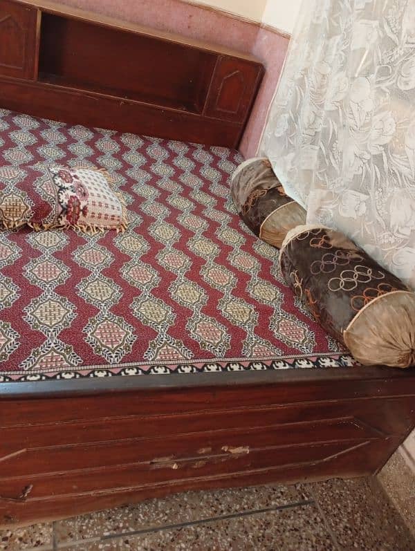 pure old original wooden bed in good condition 2