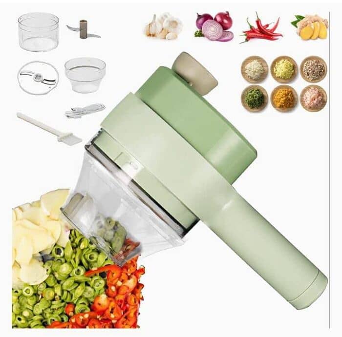 4 in 1 Electric Handheld Cooking Hammer Vegetable Cutter Set Electric 0