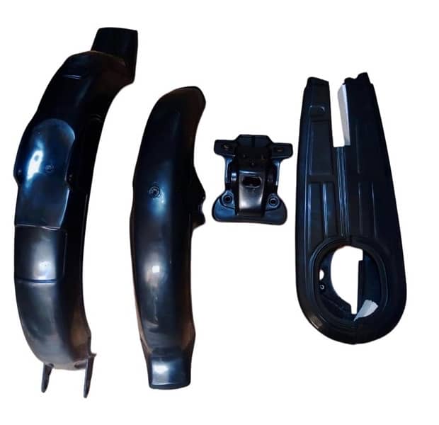 CD 70 Black Color MudGuard Set (Front And Back) With Chain Cover 1