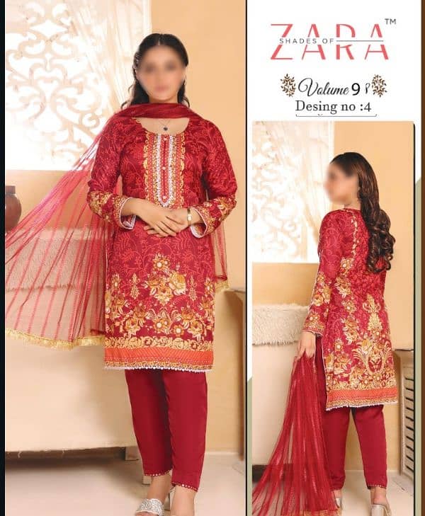 sale 50% discount 12 Lawn suits packet difrent design good fabric 4