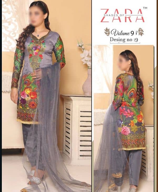 sale 50% discount 12 Lawn suits packet difrent design good fabric 7