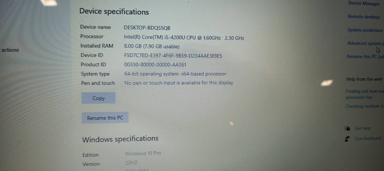 Lenovo Laptop Core i5 8GB RAM 4