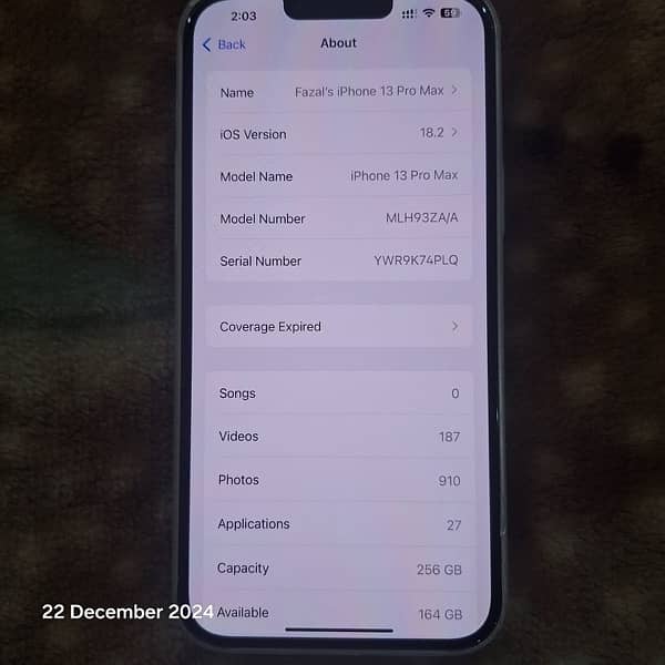 iPhone 13 Pro Max 256GB Dual Physical SIM PTA 7