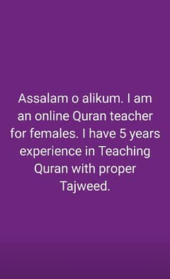 Online Quran Teacher for girls only