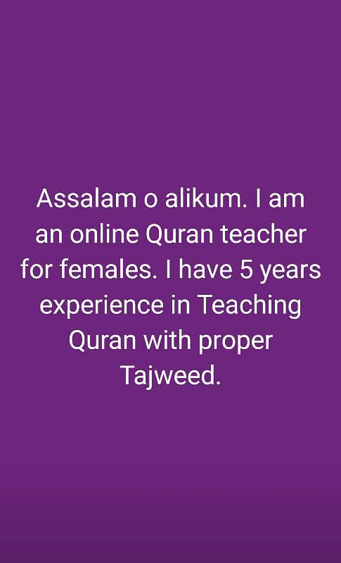 Online Quran Teacher for girls only 0