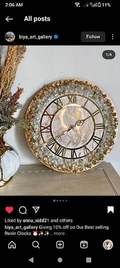 handmade customize resin Luxury wall clock fix price