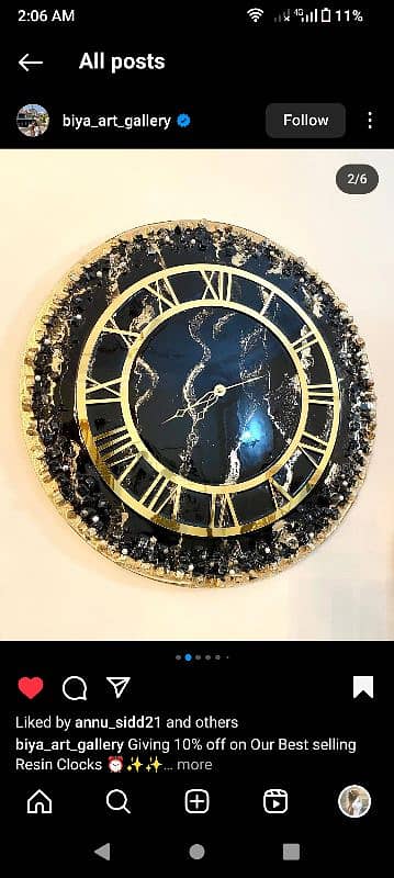 handmade customize resin Luxury wall clock fix price 1