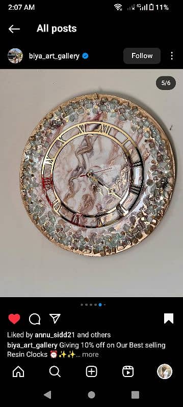 handmade customize resin Luxury wall clock fix price 3