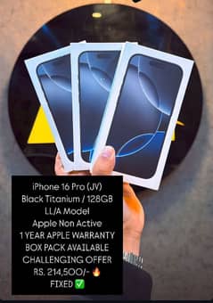 iPhone 16 pro JV box pack non active