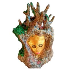 Handmade Treeface Sculpture- Decor Peice.