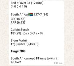 Whatsapp group join for cricket ball by ball update