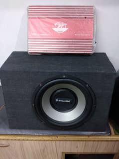 4 channel Amplifer & Subwoofer 12" wid box.