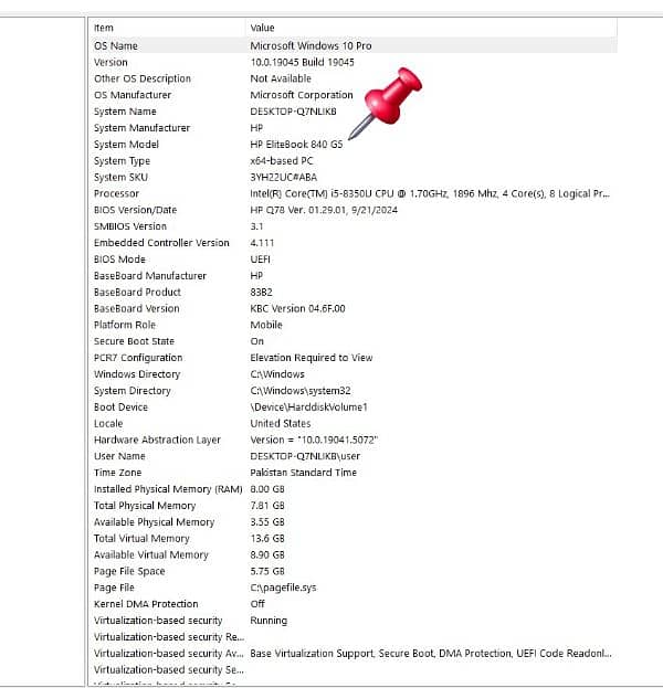 HP EliteBook 840 G5 8/256 SSD 7