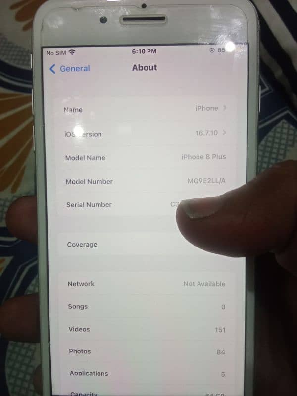 iphone 8 plus Non pta 64gb whit color No Exchange 2