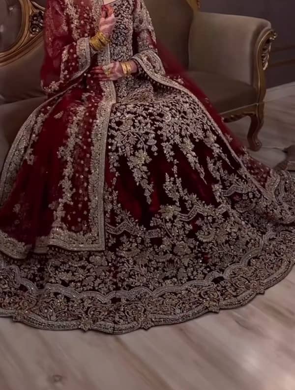 blood Maroon Bridal dress for sale. HSY copied design. 2