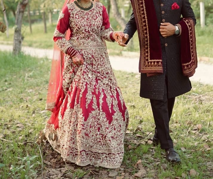 blood Maroon Bridal dress for sale. HSY copied design. 3