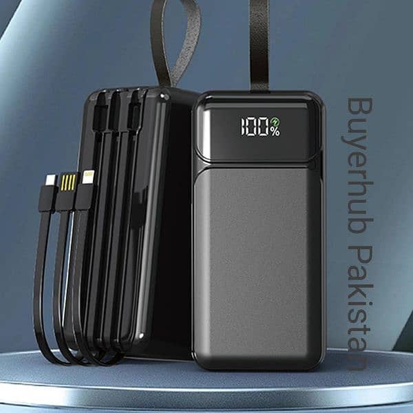 Aspor 50000mah Power Bank With USB + Type-C + iPhone Cable 0