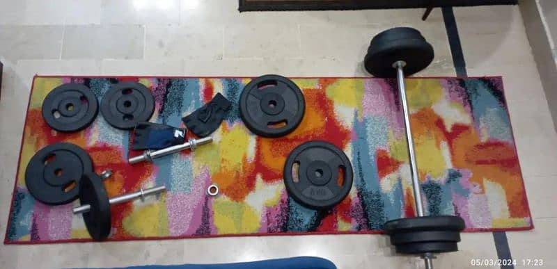 dumbbells and rubber plates with dumbbell rods and bicep rod 3